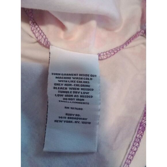 2X Ruby Rd Top Beaded V Neckline 3/4 Sleeves Pink & White - Picture 8 of 8